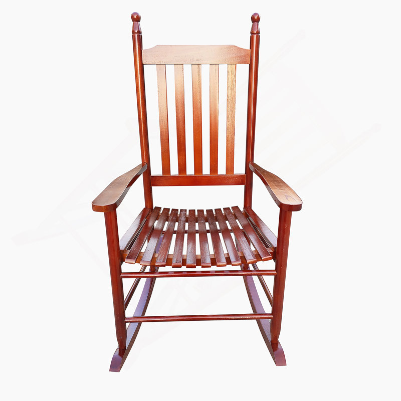Chaise berçante en bois, Brun