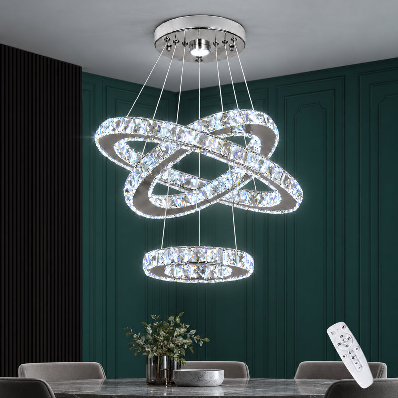 Lowellville 3 - Light Crystal LED Chandelier, Chrome