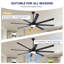 Ventilateur de plafond industriel standard à 8 pales avec télécommande et contrôle intelligent-1233683126