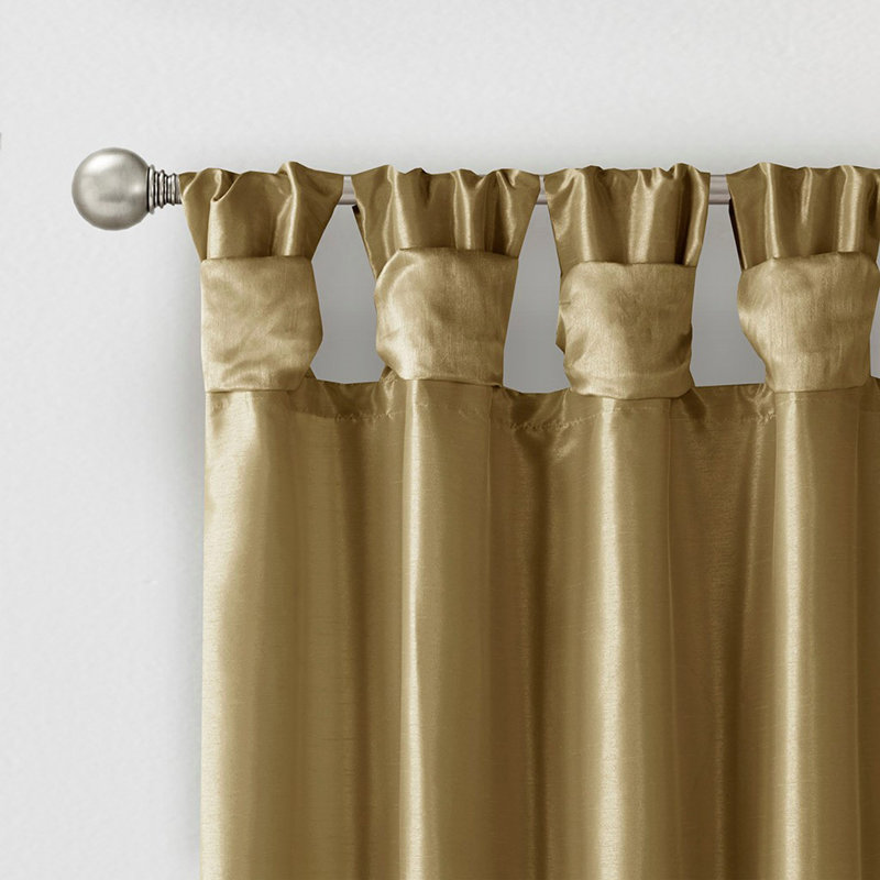 Panneau de rideau de fenêtre Twist Tab, Olive, L 50,13 po x L 108,16 po