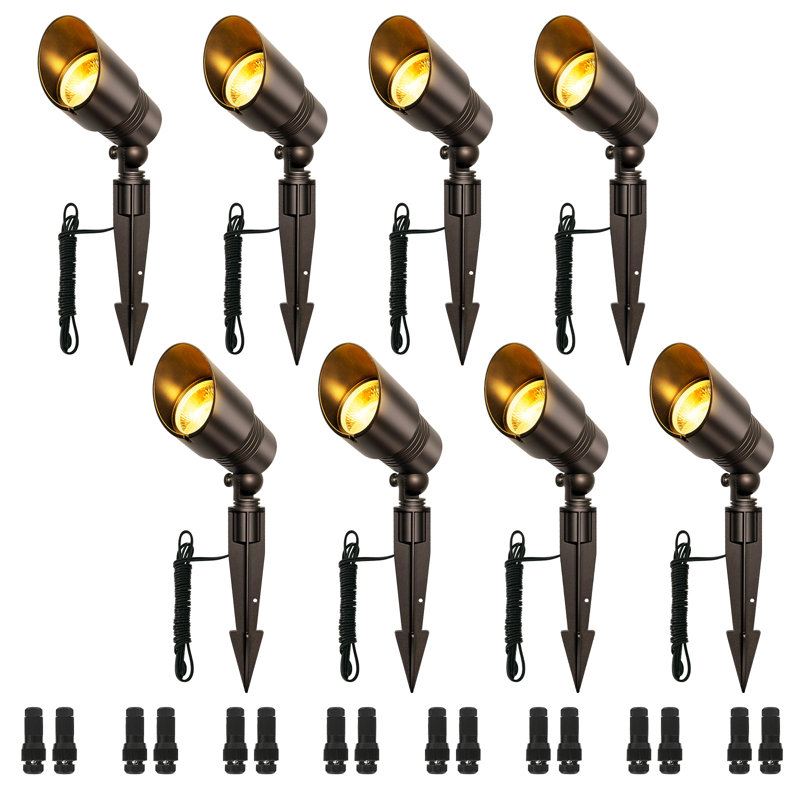 8PK Oil-rubbed Bronze Low Voltage Waterproof Outdoor Landscape Spot Light