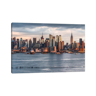 Manhattan Skyline and Hudson River, New York City, USA 1 Piece Wrapped Canvas Wall Art