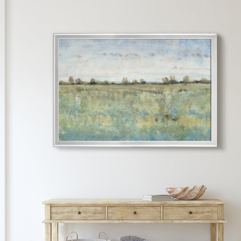 Grazing Land III - reproduction d'art sur toile, H 22,5 po x l 30,5 po x P 1,5 po, Argent
