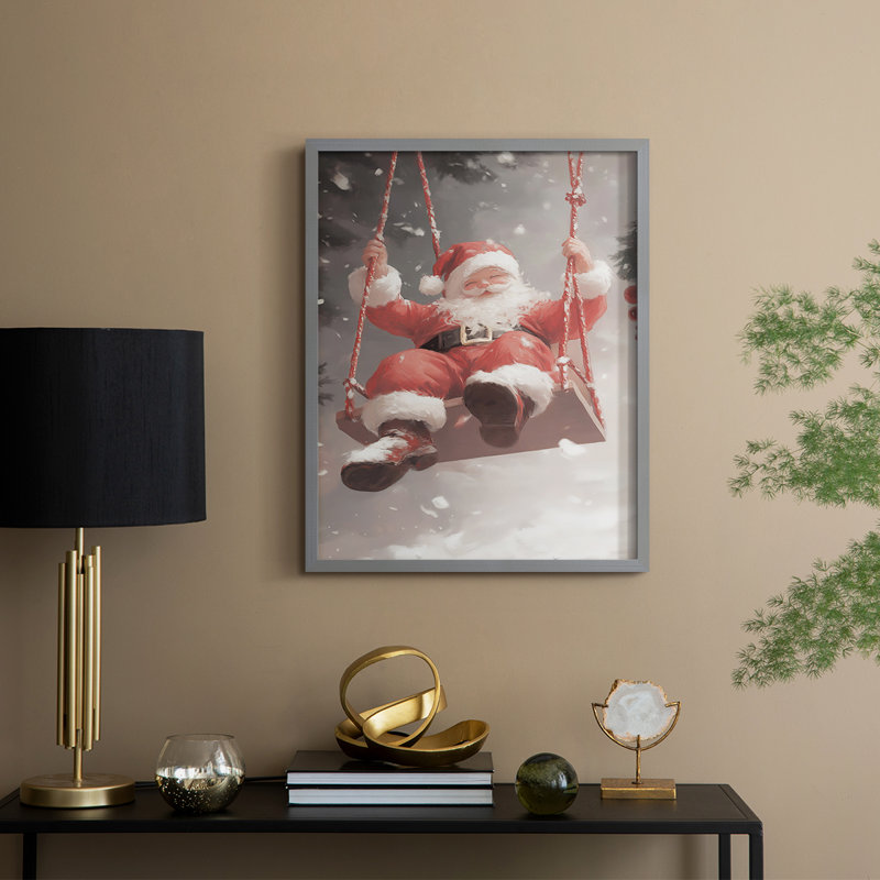 «Christmas Holiday Art», série 2-LX III, reproduction encadrée - bois massif, H 21 po x l 17 po, Gris