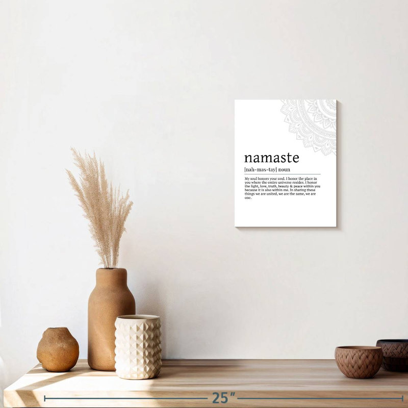 " Namaste Description " by Eleanor L., 10" H x 8" W x 1" D
