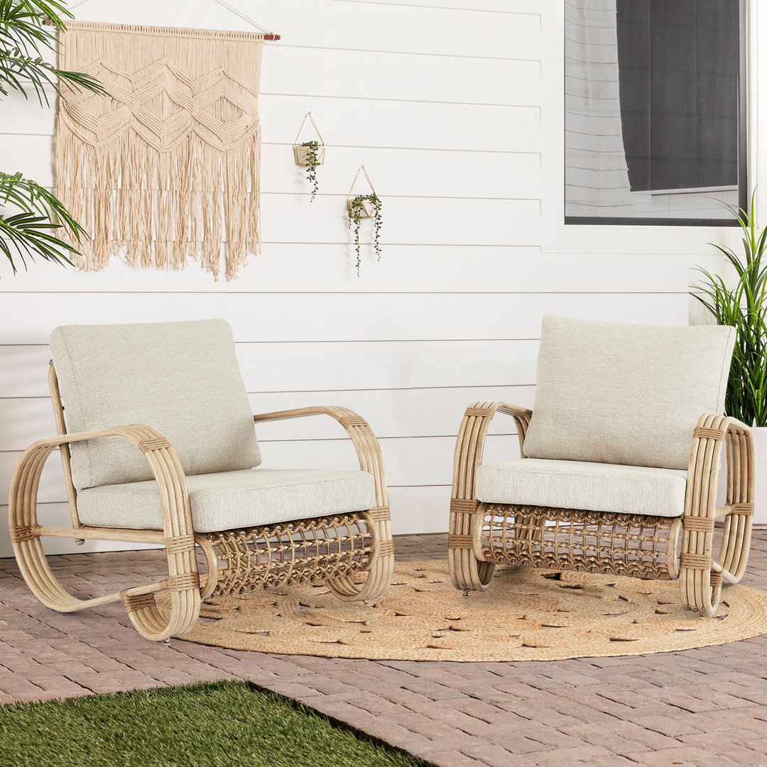 Dip Patio Chair with Cushions (Set of 2) Bay Isle Home™