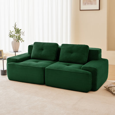 Canapé modulaire en velours côtelé de qualité supérieure - sans assemblage, éponge 32D, conception ergonomique incurvée