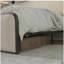 Structure de lit moderne en métal avec tête et pied de lit en tissu courbé, avec rangement sous le lit, lattes de lit en métal robustes-1923807008