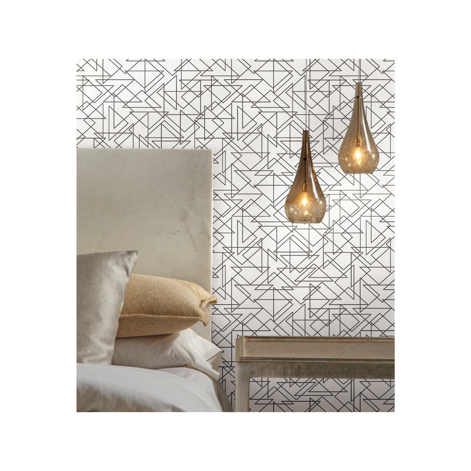 Peel & Stick Geometric Wallpaper, Black/White
