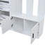 Modern White Hallway Storage Unit with Mirror, Coat Rack & Shoe Bench, Freestanding Entryway Organiser with 6 Hooks (W120 x D30 x H180cm)