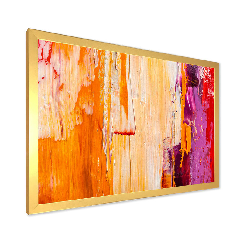 Abstrait vert grunge - Peinture sur toile, H 24 po x l 32 po x P 1 po, Encadrement doré