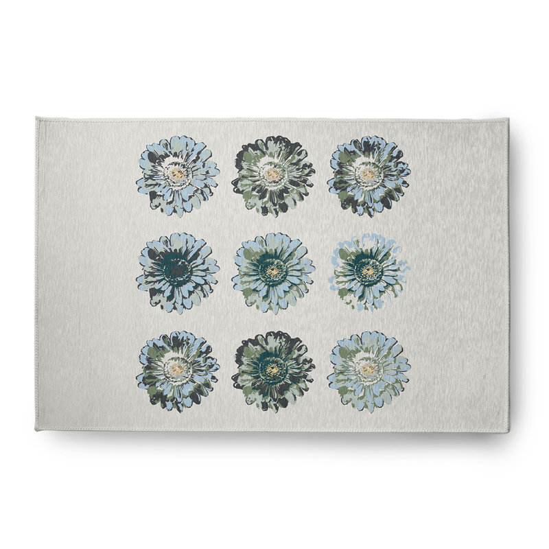 Tapis en chenille tissé à la machine Jaak en gris / beige, Rectangle 4 pi x 6 pi