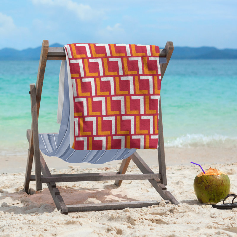 Beach Towel, Red/Orange/White