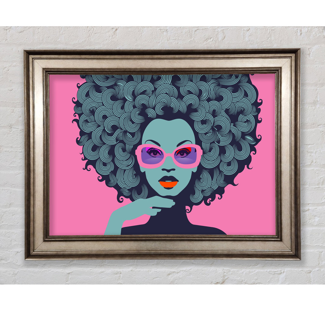 Brille Big Hair Woman - Einzelner Bilderrahmen Kunstdrucke