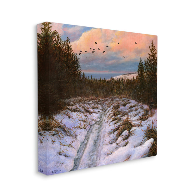 «Au-727», toile «Snowy Coastal Nature Trail On Canvas» par Jeremy Paul, peinture, H 36 po x l 36 po x P 1,5 po