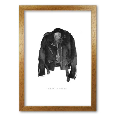 Wear It Black Leather Jacket - Print