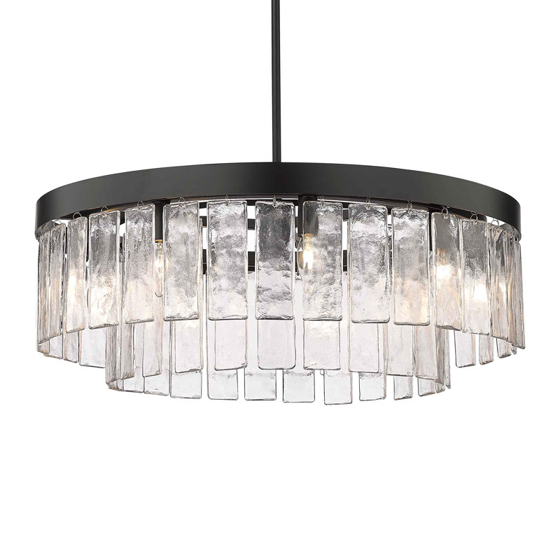 Rodrico 9 - Light Steel Dimmable Geometric Chandelier, Black