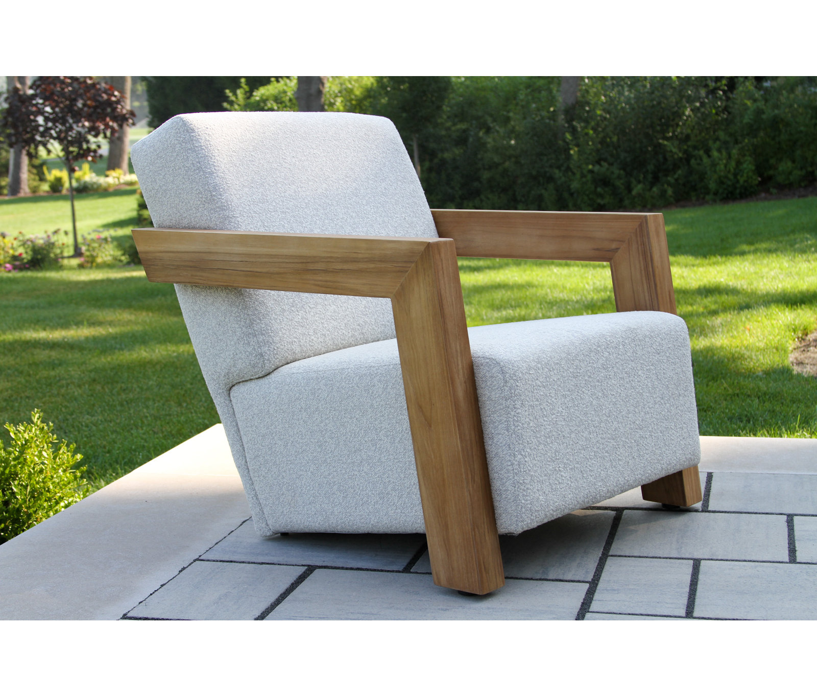 Levitt 4-Piece Teak and Olefin Patio Conversation Set