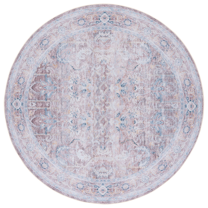 Tapis oriental rouille / beige, Rond 6 pi