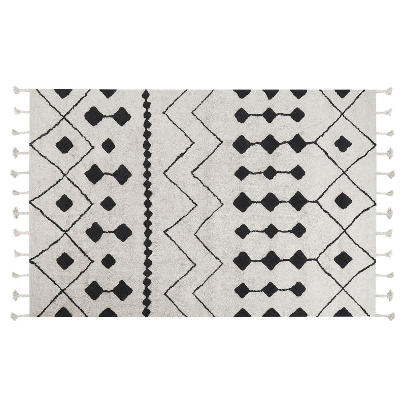 Gotebo Geometric Cotton Hand Woven Area Rug, Rectangle 140 x 200cm