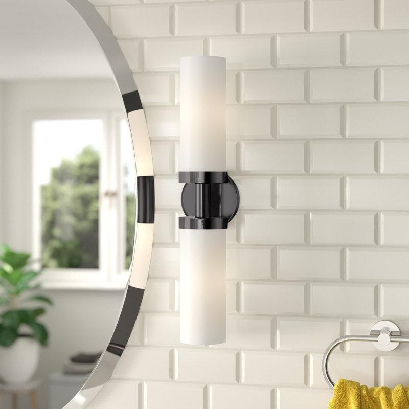 Charlesha 2 - Light Dimmable Bath Sconce, Black Chrome