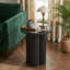 Table de bout ronde cannelée 17,7 po - Table d'appoint moderne Mid-Century avec pieds en prunier - Table de chevet circulaire en bois pour les petits espaces - Noir-1838005123