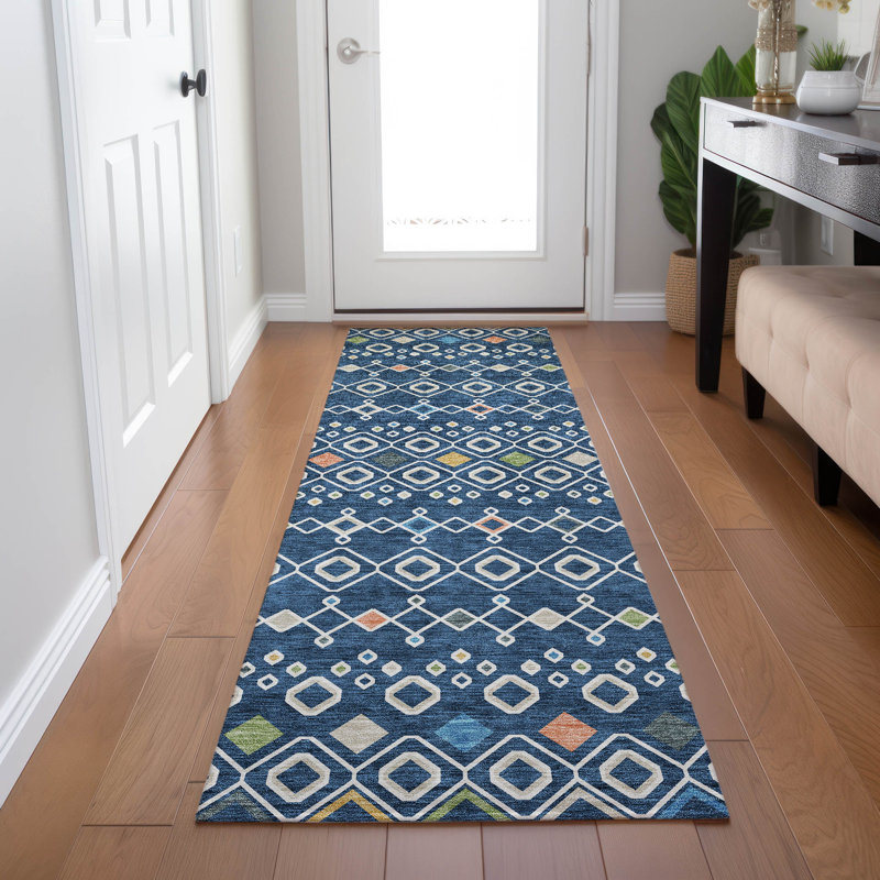 Tapis rectangulaire Aleighna avec envers antidérapant, Tapis de couloir 2 pi 3 po x 7 pi 6 po