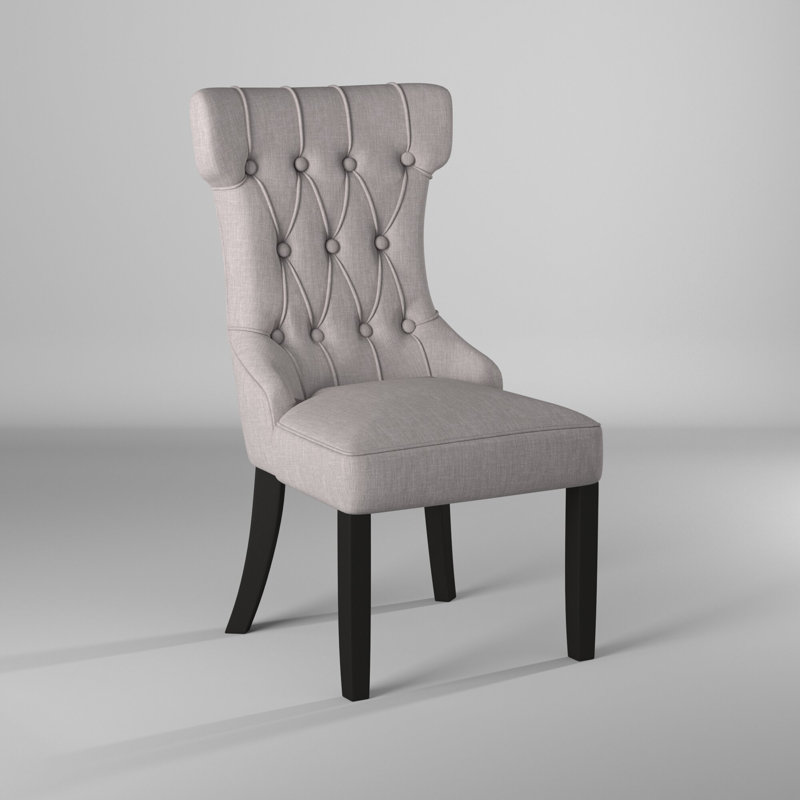 Manchester Upholstered Side Chairs, Light Grey/Black