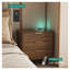 Table de chevet intelligente avec station de charge et veilleuse à commande vocale - Table de chevet moderne en bois avec armoire de rangement et ports USB pour l'organisation de la chambre à coucher