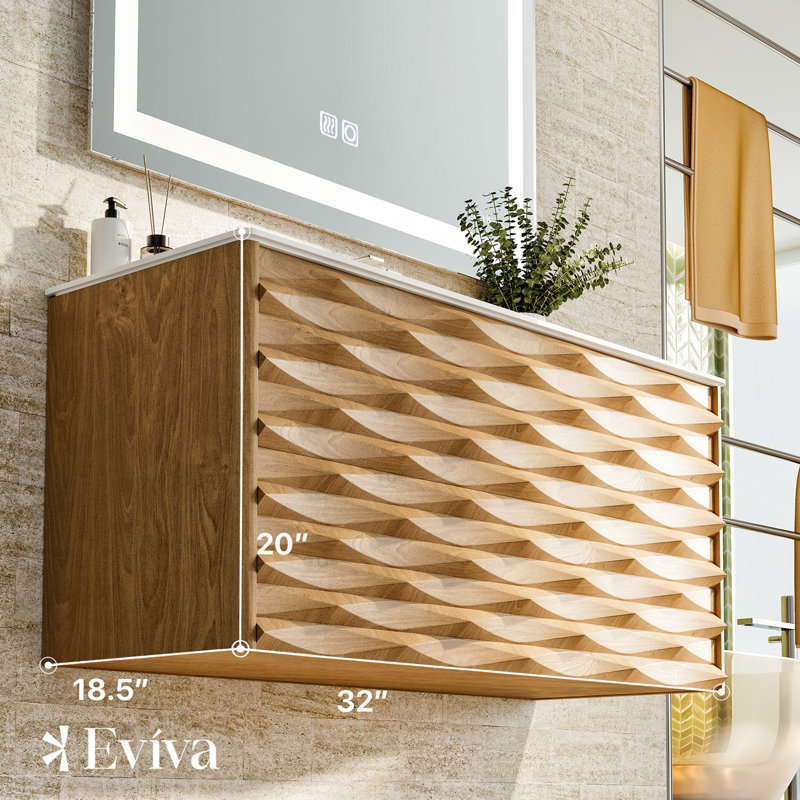 Meuble-lavabo mural simple l 32 po x P 18,2 po x H 18,9 po Tamarick