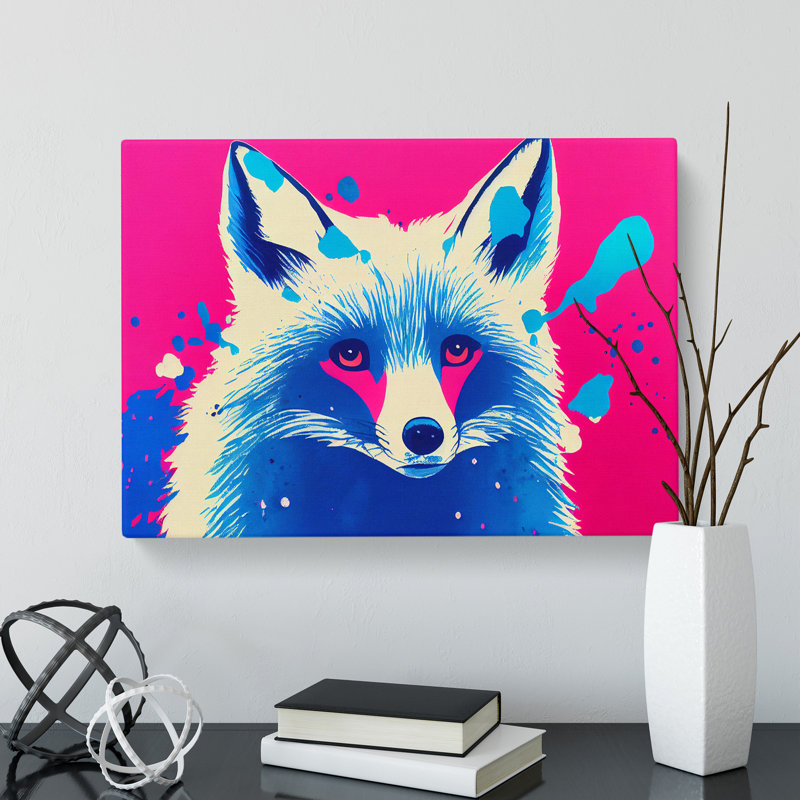 Fox Splatter Vol.1 - Wrapped Canvas Print, 50cm H x 76cm W x 3cm D