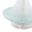 Lampe de table ronde en verre texturé Cole and Gray avec abat-jour tambour blanc et base argentée