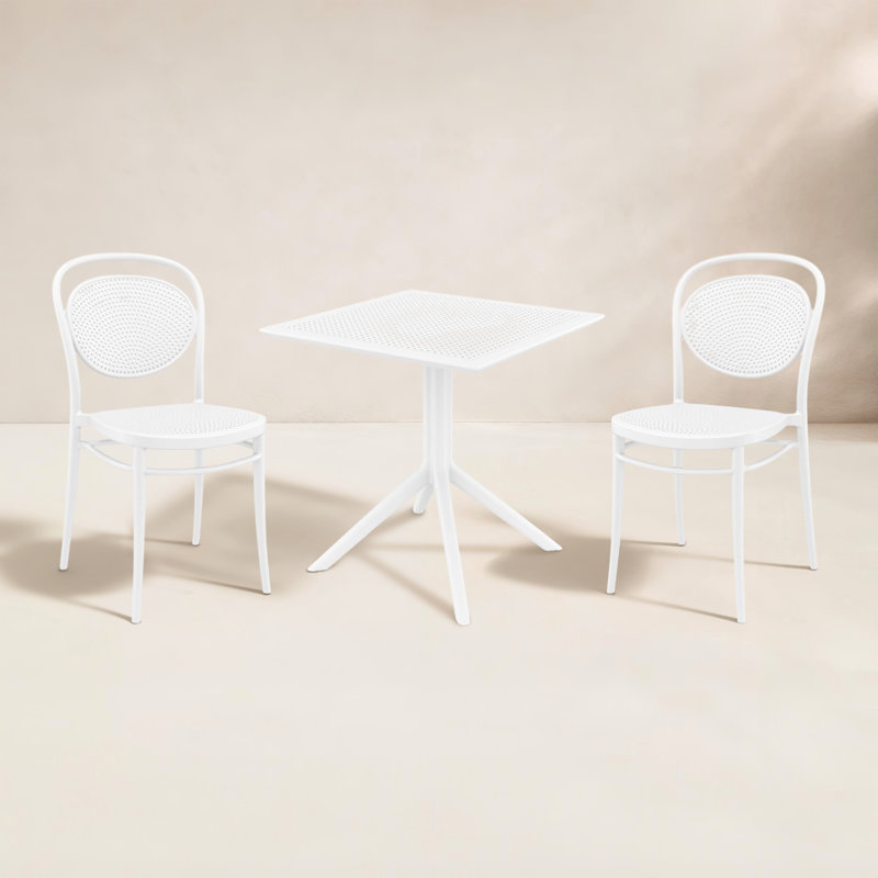 Ensemble bistro long pour 2 personnes 27,5 po Farrah Square, Blanc