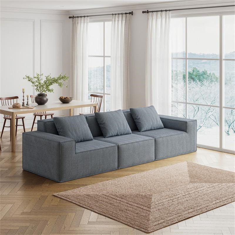 Canapé modulaire Belfin, canapé convertible Tofu Block, H 28,3 po x l 118 po x P 39,4 po, 3