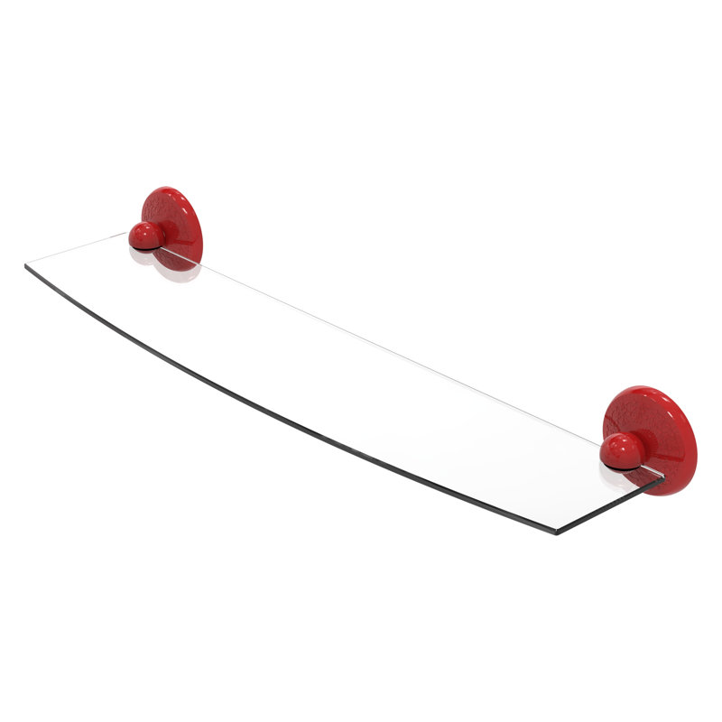Tablette en verre Yae Carlo Collection MC, H 3 po x l 24 po x P 5 po, Rouge pompier