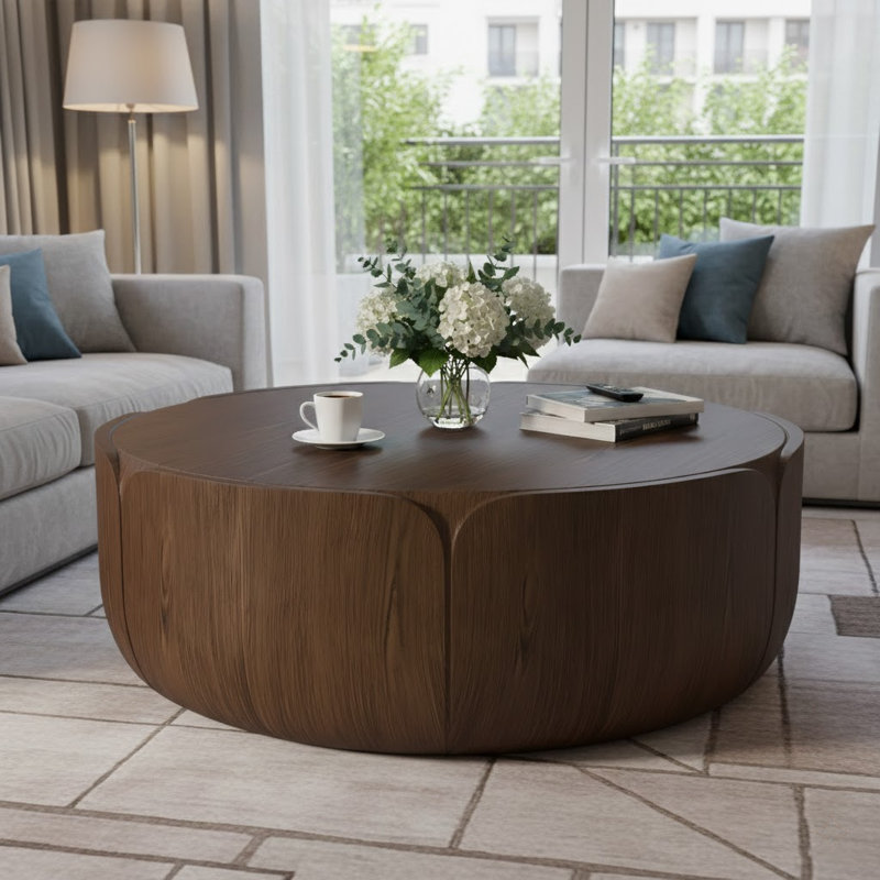 Table basse d'intérieur d'extérieur 35,63 ", Brun