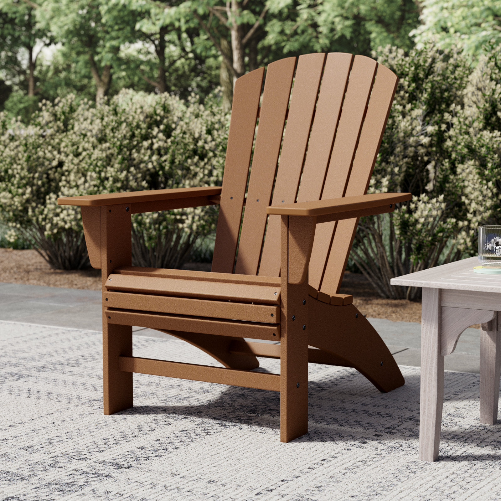 POLYWOOD® Nautical Adirondack Chair, Teak