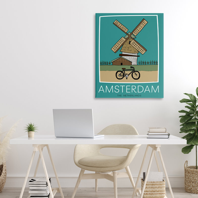 «Amsterdam Windmill», toile par Hugo Edwins, H 30 po x l 24 po