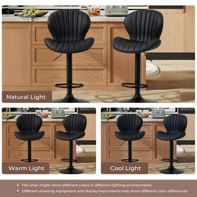  Tabouret de bar pivotant à hauteur réglable avec structure en métal