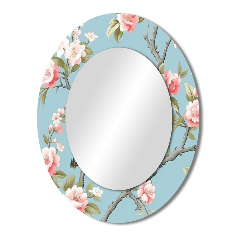 Leny - Miroir floral en métal, 43 po x 33 po