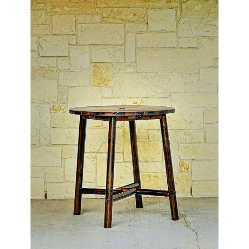 Ardoin Round Pine Outdoor Bar Table