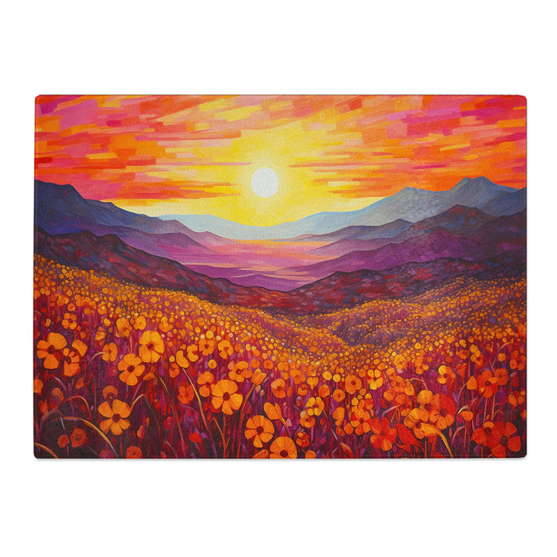 Sunset Colour Field  Glass Chopping Board