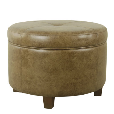 Channell Leatherette Storage Ottoman