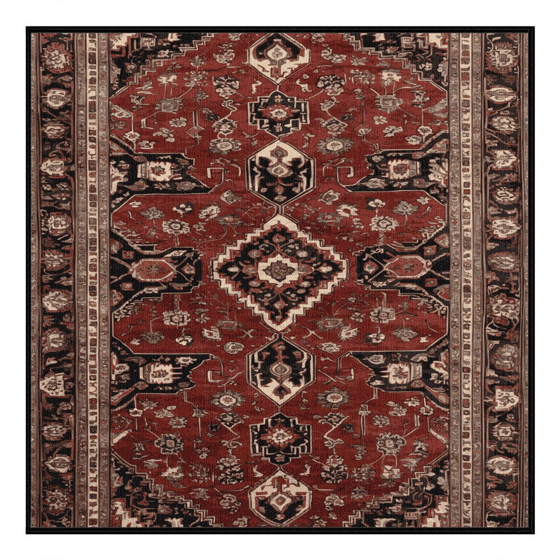 Tapis brun lavable à la machine, Carré 5 pi
