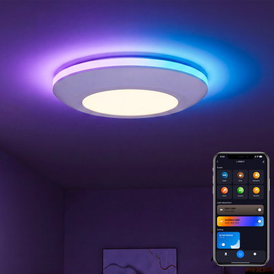 Lumary 5/6 inch Smart RGBAI Led Disk Light Pro, Color Changing WiFi Smart Recessed Lighting with Night Light, Flexible Install Flush Mount Ceiling Light, Work with Alexa/Google Assistant, 1 Pack