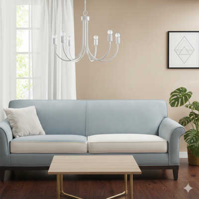 Ceiling-Mounted Chandelier With Six Sockets, Made Of Metal.