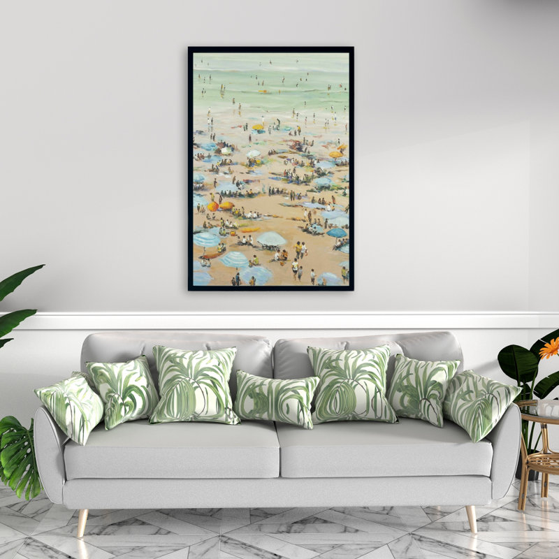 «People At The Beach» sur toile, H 36 po x l 24 po