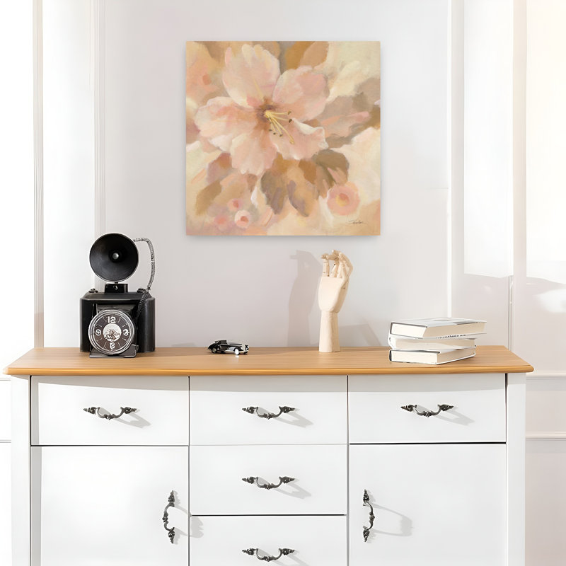 Sweet Boho Flower I Hibiscus Flower, art tropical, H 18 po x l 18 po