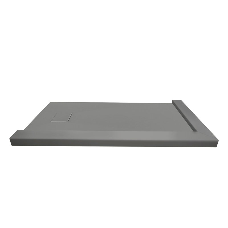 Base de douche de remplacement pour baignoire 63 "x 36" avec double seuil réglable et drain de bout Transolor, Gris foncé