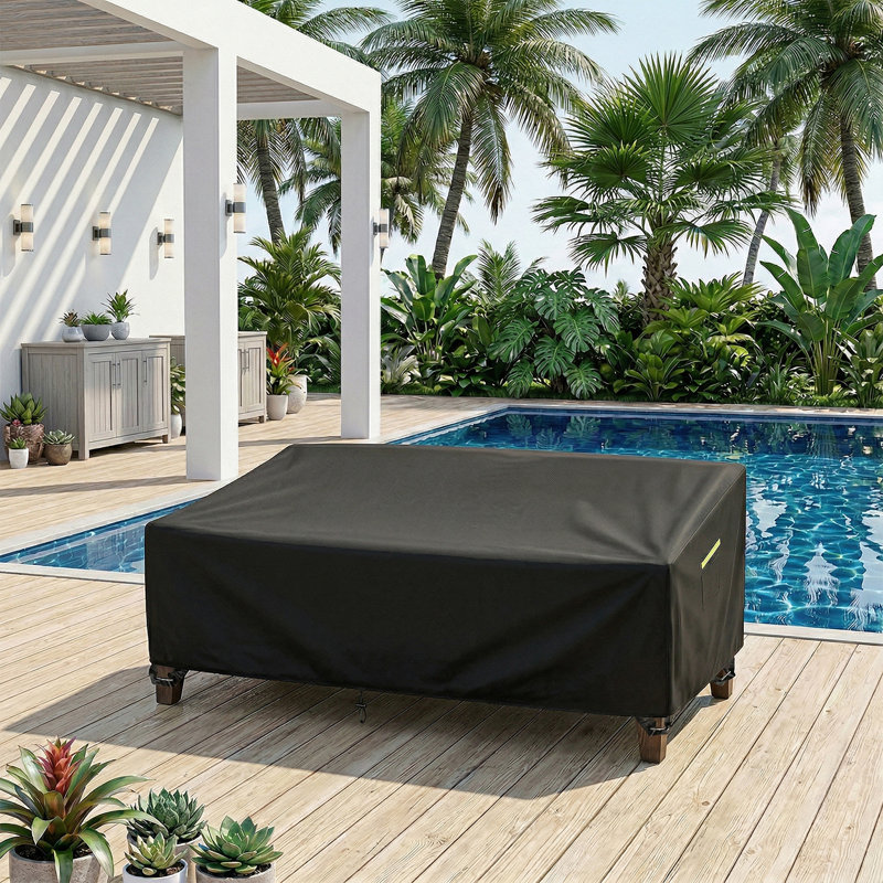 600D Oxford Fabric Heavy Duty 3-Seater Outdoor Sofa Cover, All-Weather Waterproof Patio Furniture Cover with Air Vent and Reinforced Handles